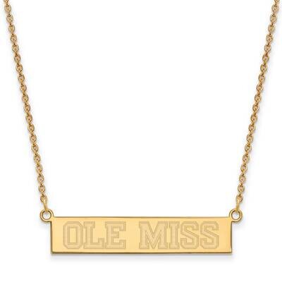 University of Mississippi Small Bar Necklace Gold-plated Sterling Silver GP085UMS-18, MPN: GP085UMS…