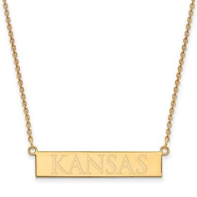 The University of Kansas Small Bar Necklace Gold-plated Sterling Silver GP079UKS-18, MPN: GP079UKS-…