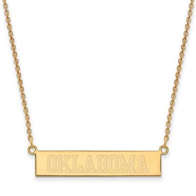 The University of Oklahoma Small Bar Necklace Gold-plated Sterling Silver GP061UOK-18, MPN: GP061UO…