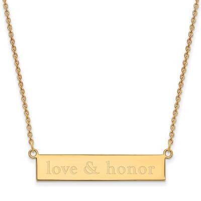 Miami University Small Bar Necklace Gold-plated Sterling Silver GP043MU-18, MPN: GP043MU-18, 191101…