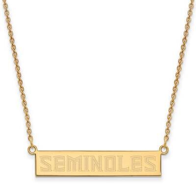 Florida State University Small Bar Necklace Gold-plated Sterling Silver GP094FSU-18, MPN: GP094FSU-…