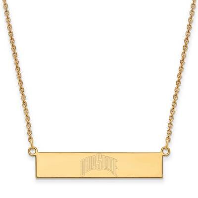 The Ohio State University Small Bar Necklace Gold-plated Sterling Silver GP092OSU-18, MPN: GP092OSU…