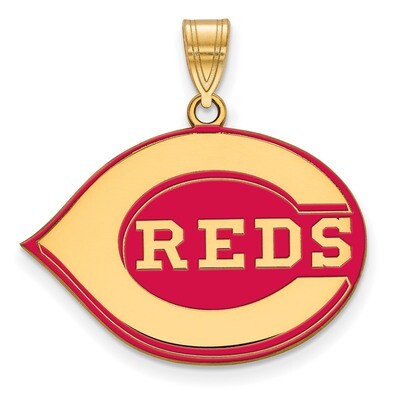 Cincinnati Reds Large Enamel Pendant Gold-plated Sterling Silver GP027RDS, MPN: GP027RDS, 886774930…