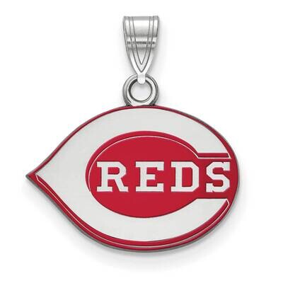 MLB Cincinnati Reds Small Enamel Pendant Sterling Silver Rhodium-plated SS031RDS, MPN: SS031RDS, 19…