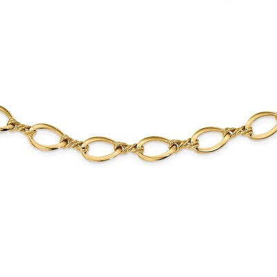 18 Inch Fancy Link Necklace 14k Gold SF2430-18, MPN: SF2430-18, 191101981203