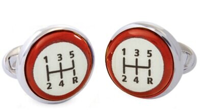 Halcyon Days Gear Stick Red Sterling Silver Cuff Braceletlinks CLGEA06RDS, MPN: CLGEA06RDS,