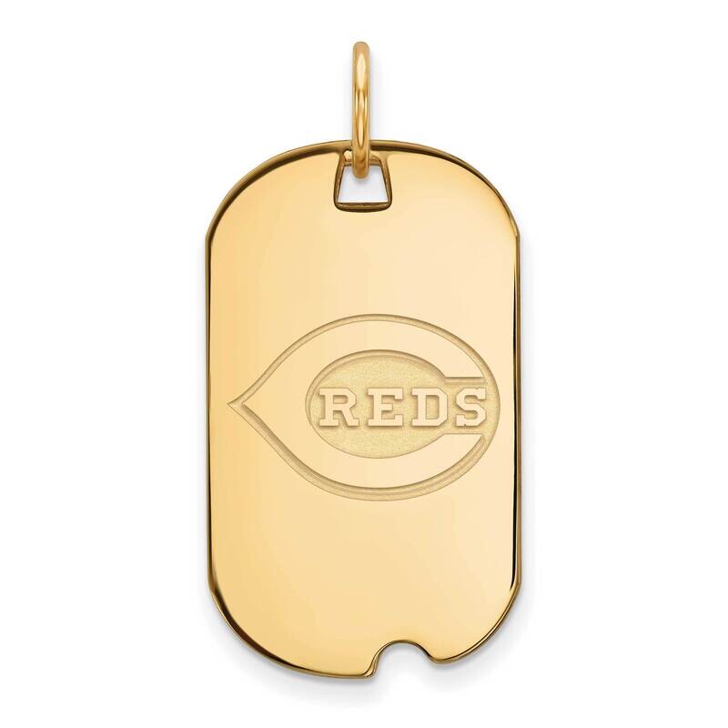 MLB Cincinnati Reds Small Dog Tag Penda Gold-plated Sterling Silver GP032RDS