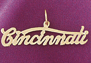 Dazzlers Jewelry Cincinnati Pendant Necklace Charm Bracelet in Yellow, White or Rose Gold 4999, MPN…