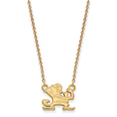 University of Notre Dame Small Pendant with Necklace Gold-plated Sterling Silver GP057UND-18, MPN: …