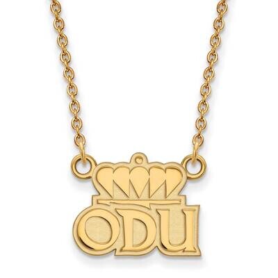 Old Dominion University Small Pendant with Necklace Gold-plated Sterling Silver GP031ODU-18, MPN: G…