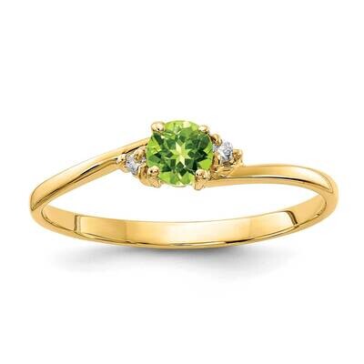 4mm Peridot Aaa Diamond Ring 14k Gold Y4712PE/AAA, MPN: Y4712PE_AA, 883957595382