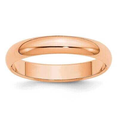 4mm Half-Round Wedding Band 14k Rose Gold RHR040, MPN: RHR040, 883957915081