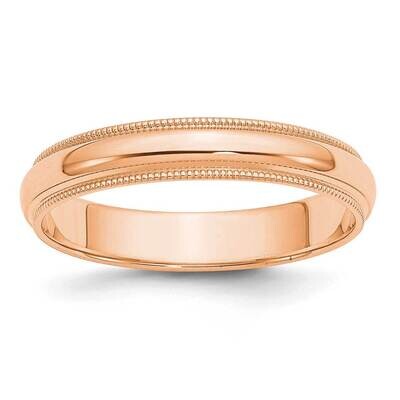 4mm Milgrain Half-Round Wedding Band 14k Rose Gold RM040, MPN: RM040, 883957928364