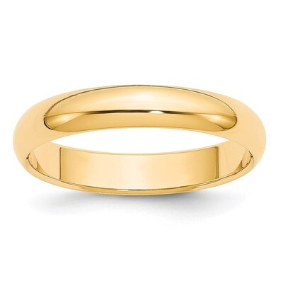 4mm Half-Round Wedding Band 14k Gold HR040 Engravable, MPN: HR040, 886774295831