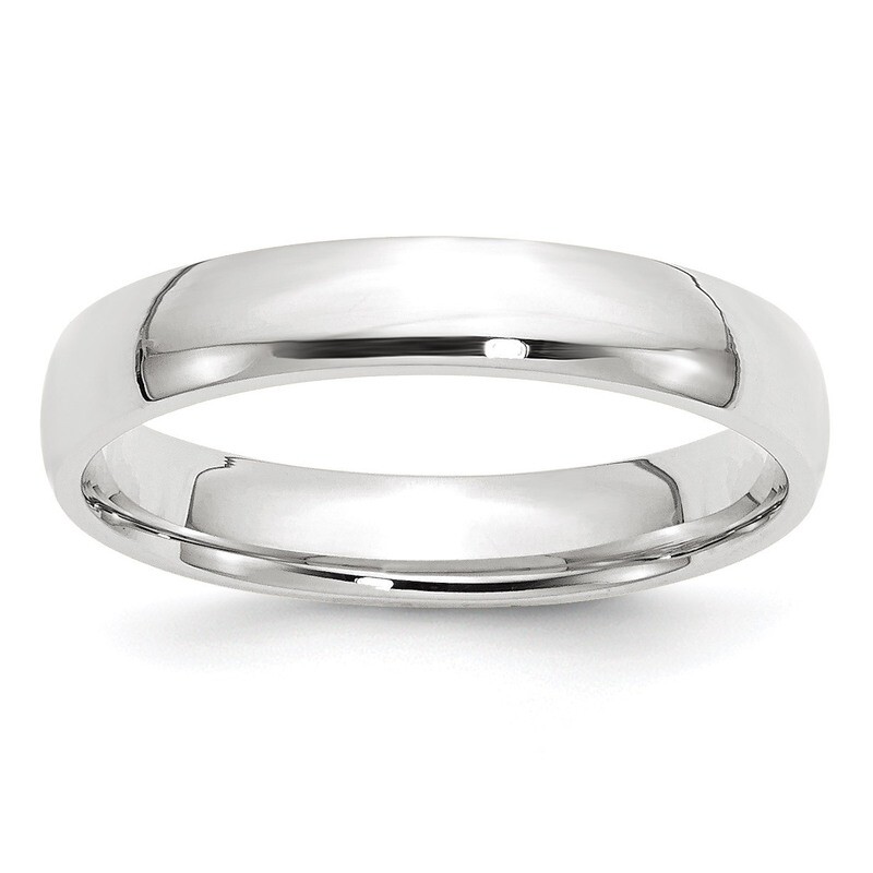 4mm Lightweight Comfort Fit Band 14k White Gold Engravable WCFL040-13.5