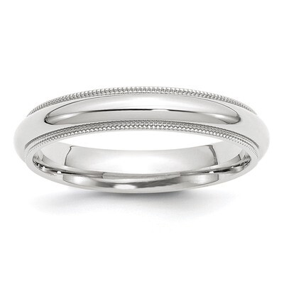 4mm Milgrain Comfort Fit Band 10k White Gold Engravable 1WMC040-10, MPN: 1WMC040-10, 886774471587