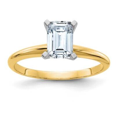 1ct. D E F Pure Light Emerald Moissanite Solitaire Ring 14k Gold YGSH15E-12MP-7, MPN: YGSH15E-12MP-…