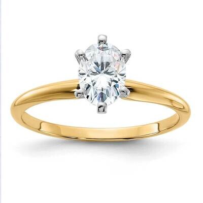 7/8ct. D E F Pure Light Oval Moissanite Solitaire Ring 14k Gold YGSH15O-12MP-8, MPN: YGSH15O-12MP-8,