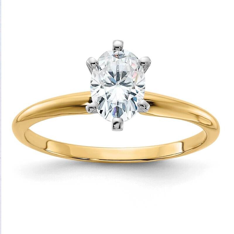 7/8ct. D E F Pure Light Oval Moissanite Solitaire Ring 14k Gold YGSH15O-12MP-7, MPN: YGSH15O-12MP-7,