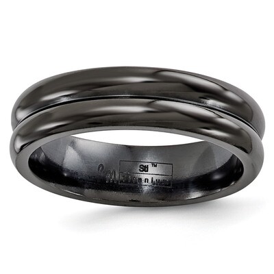 Edward Mirell Black Titanium with Grooves 6mm Band EMR132 by Edward Mirell, MPN: EMR132, 8867743186…