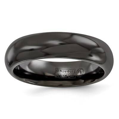 Edward Mirell Black Titanium Polished 6mm Band EMR121 by Edward Mirell, MPN: EMR121, 886774280950