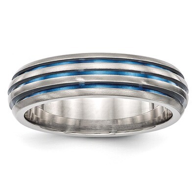 Edward Mirell Titanium Triple Groove Blue Anodized Ring EMR271 by Edward Mirell, MPN: EMR271, 88677…