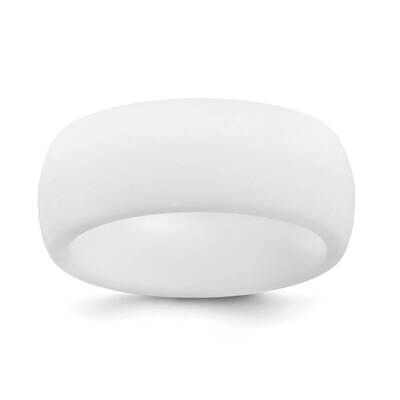 White 8.7mm Domed Band Silicone SL102-WT-10, MPN: SL102-WT,