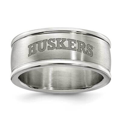 University Of Nebraska Logo Band Ring Stainless Steel UNE335-SZ6, MPN: UNE335, 191101034930