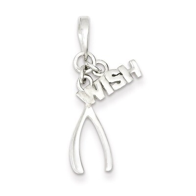 Wish and Wishbone Pendant Sterling Silver Polished QC7618, MPN: QC7618, 883957561264