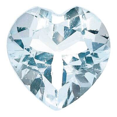 Aquamarine 4mm Heart Faceted A Quality AQ-0400-HTF-A, MPN: AQ-HTF-A,