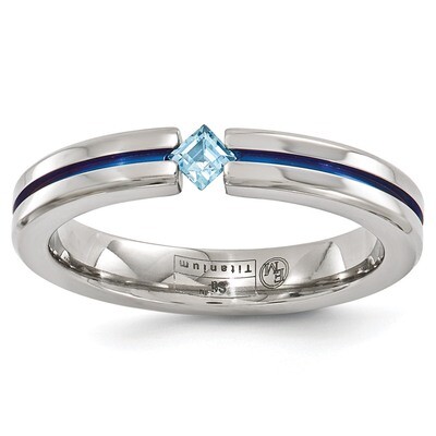 Edward Mirell Blue Topaz and Blue Anodized 4mm Band EMR168 by Edward Mirell, MPN: EMR168, 886774320…