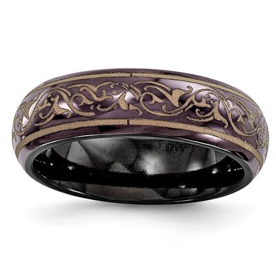 Edward Mirell Black Titanium Domed Anodized Copper Color 6mm Band EMR240 by Edward Mirell, MPN: EMR…