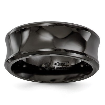 Edward Mirell Black Titanium Polished Concave 9mm Band EMR133 by Edward Mirell, MPN: EMR133, 886774…