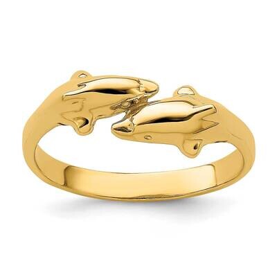 Double Dolphins Ring 14k Gold R812, MPN: R812, 196904047484