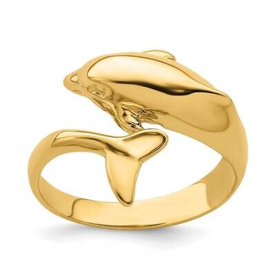 Dolphin Ring 14k Gold Polished R802, MPN: R802, 196904047989