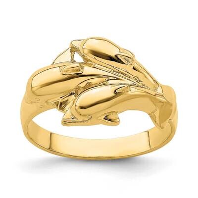 Triple Dolphin Ring 14k Gold K4550, MPN: K4550, 637218014040
