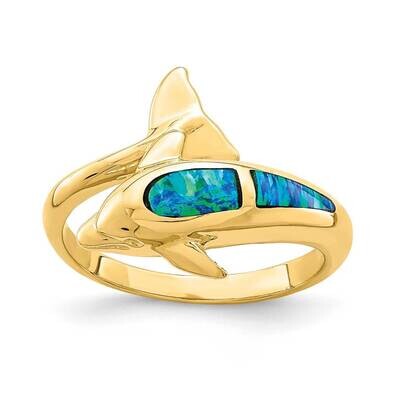 Created Opal Dolphin Ring 14k Gold R656, MPN: R656, 883957831817