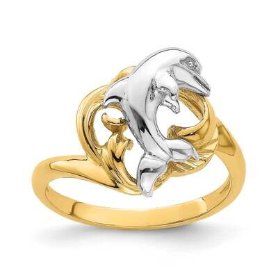 Dolphin Wave Ring 14k Two-tone Gold K3927, MPN: K3927, 637218113491