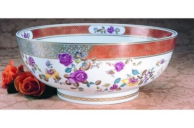 Mottahedeh Famille Rose Round Punch Bowl S1724, MPN: S1724,