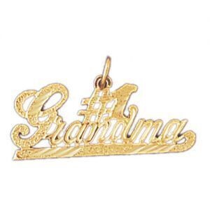 Dazzlers Jewelry Number One Grandma Pendant Necklace Charm Bracelet in Yellow, White or Rose Gold 1…