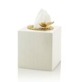 Jay Strongwater Hendrix White Crackle Glaze Tissue Holder Vanity SDH8886-281, MPN: SDH8886-281,