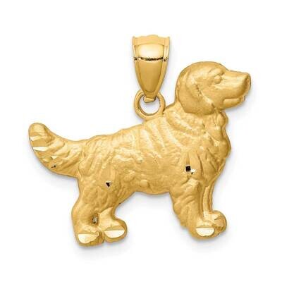 Golden Retriever Pendant 14k Gold Diamond-cut C4733, MPN: C4733, 883957893501