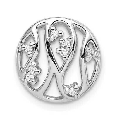 Filigree Chain Slide Sterling Silver Rhodium-plated CZ Diamond QP5384, MPN: QP5384, 883957943220