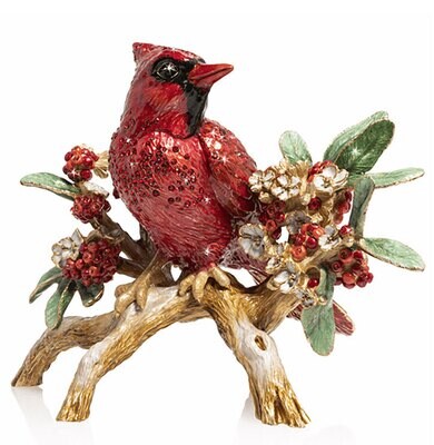 Jay Strongwater Cardinal On Branch Figurine SDH1920-280, MPN: SDH1920-280, 848510024242
