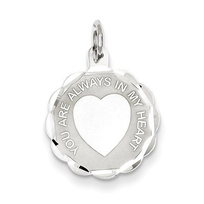 Your Always In My Heart Disc Charm Sterling Silver QC2245, MPN: QC2245, 883957577975
