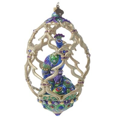 Jay Strongwater Peacock Egg Ornament SDH20082-250, MPN: SDH20082-250, 848510043274