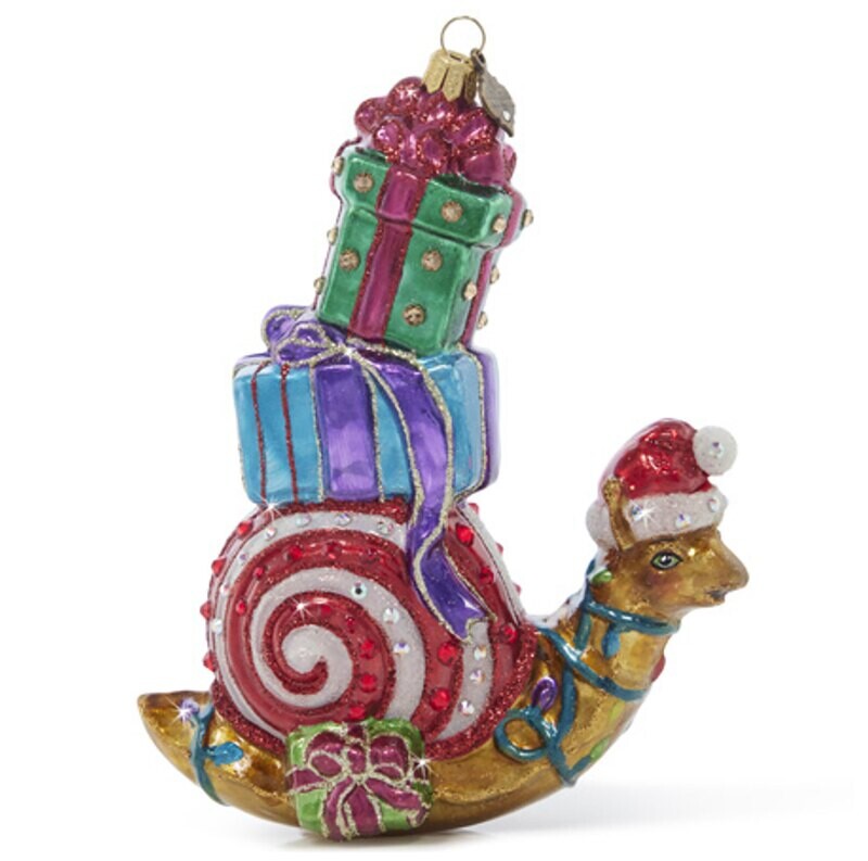 Jay Strongwater Christmas Snail Ornament SDH20088-250
