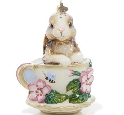 Jay Strongwater Bunny Teacup Ornament SDH20084-250, MPN: SDH20084-250, 848510043298