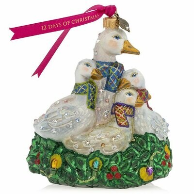 Jay Strongwater Six Geese Of Laying Glass Ornament SDH2322-250, MPN: SDH2322-250, 848510024587