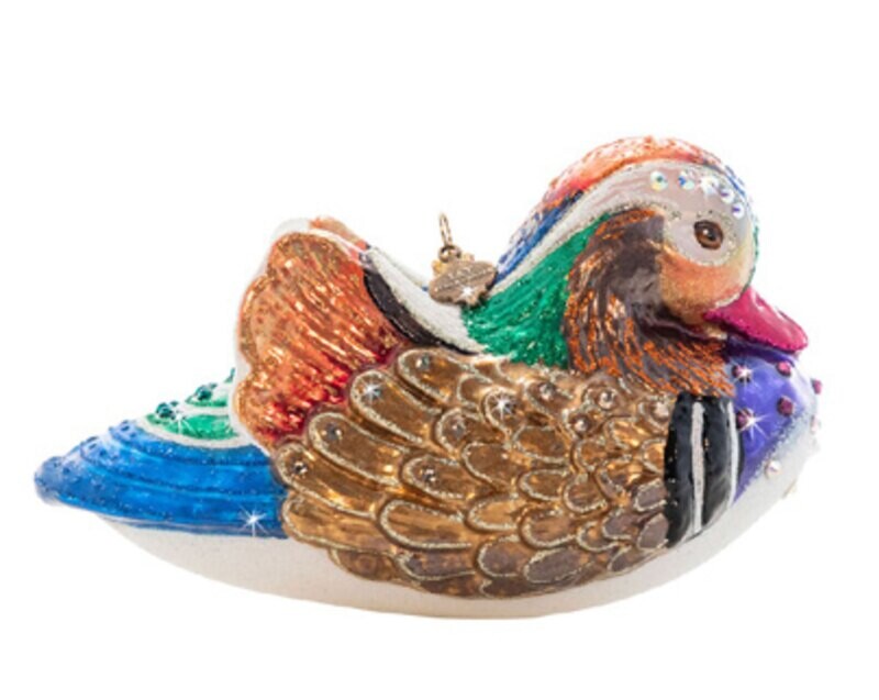 Jay Strongwater Mandarin Duck Ornament Jewel SDH20068250 HomeBello